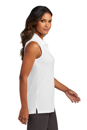 Sleeveless White C21 Polo - Ladies