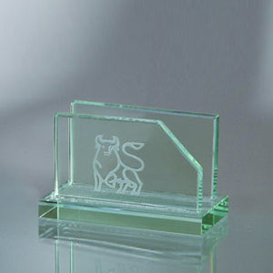 Glass Business Card Holder Award - Personalized
