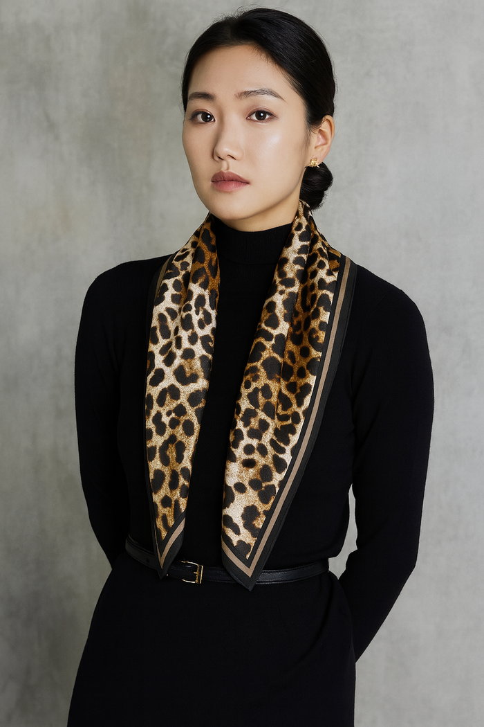 Wordmark Leopard Scarf