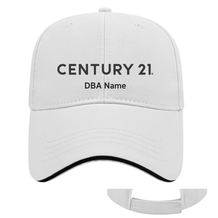 Cotton Sandwich White/Black Cap - Personalized