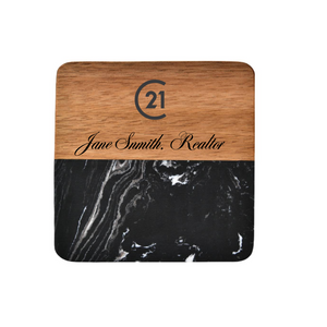 Black Marble Coaster - Personalized with Free Shipping