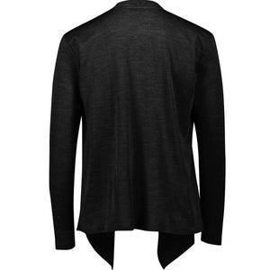 Sophia Waterfall Merino Wool Cardigan, Black