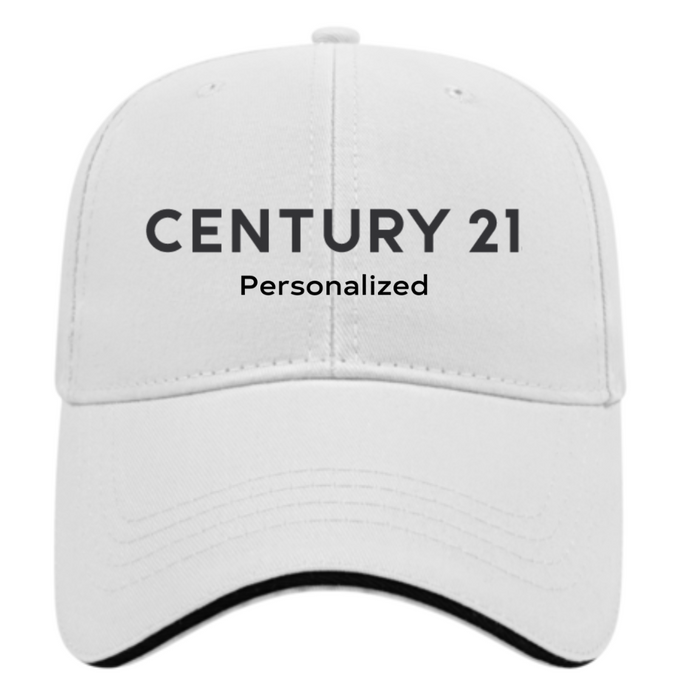 Cotton Sandwich White/Black Cap - Personalized