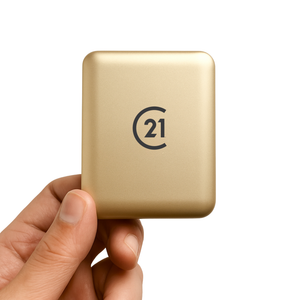 Champagne Gold Power Bank 10,000mAh with Built-in Cable – Fast Charging