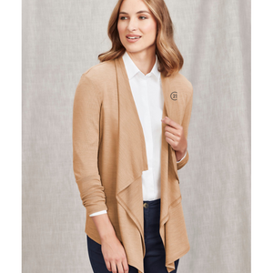 Sophia Waterfall Merino Wool Cardigan, Camel