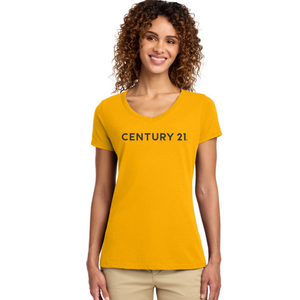 Legacy Gold Wordmark Tee – Ladies V-Neck