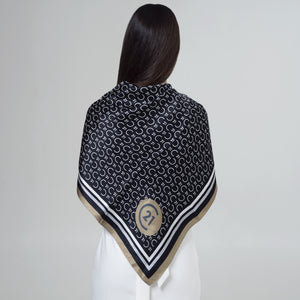 Luxury Seal Pattern Silk Scarf