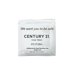 Single Use Gel Sachet - With Your DBA Logo - Century 21 Promo Shop USA