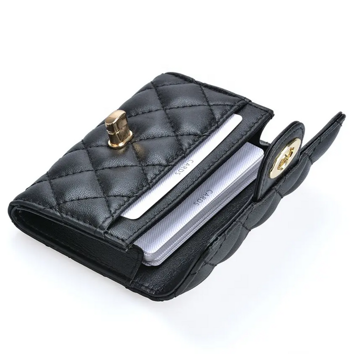 Luxury Quilted Leather Business Card Holder